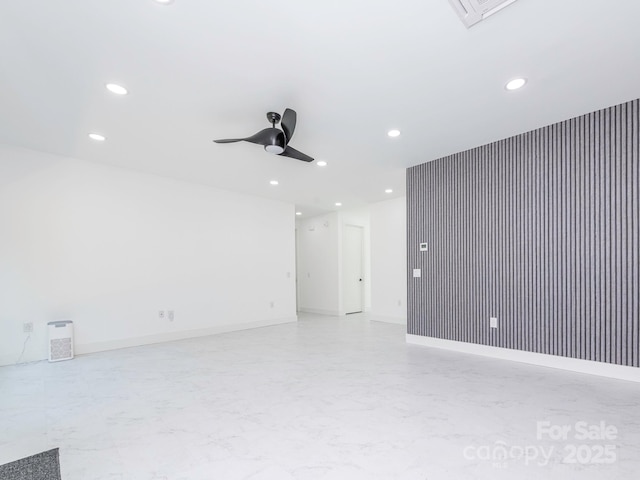 6548 Emerald Isle Dr, Sherrills Ford, NC 28673 - empty room with a ceiling fan and recessed lighting