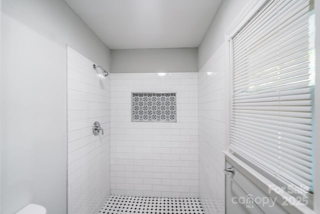 6513 Old Post Rd, Charlotte, NC 28212 - bathroom featuring tiled shower and toilet