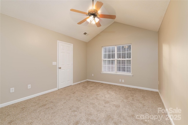 11531 Delores Ferguson Ln, Charlotte, NC 28277 - carpeted spare room featuring ceiling fan and vaulted ceiling