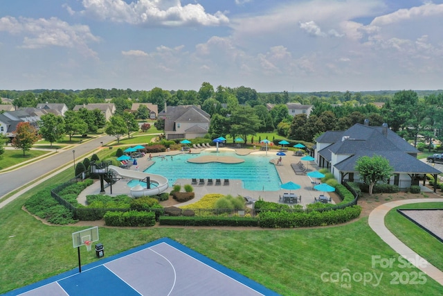 1807 Robbins Meadows Dr, Waxhaw, NC 28173 - aerial view of residential area with a pool area