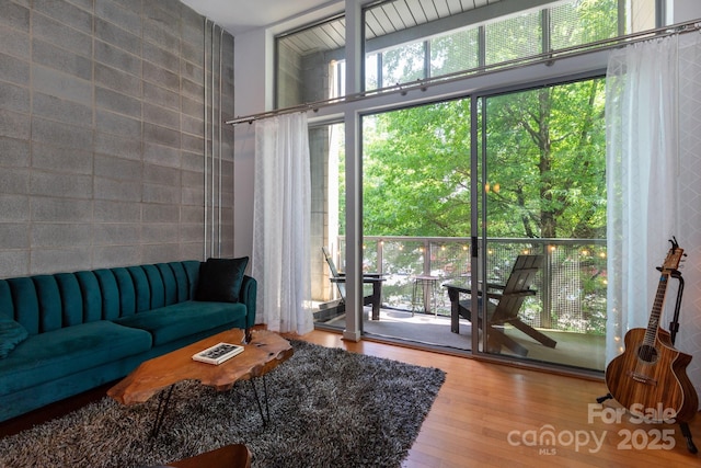 2116 Mcclintock Rd Unit 122, Charlotte, NC 28205 - living area featuring wood finished floors and healthy amount of natural light