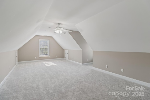 2411 Stoney Run Dr Unit 13, Oakboro, NC 28129 - additional living space featuring carpet floors, a ceiling fan, and vaulted ceiling