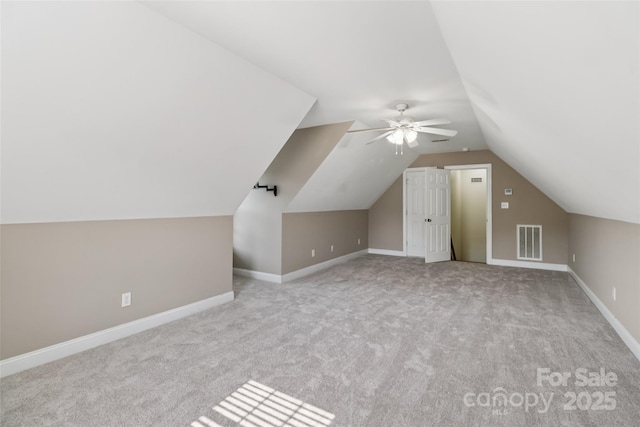 2411 Stoney Run Dr Unit 13, Oakboro, NC 28129 - additional living space with carpet flooring, vaulted ceiling, and a ceiling fan