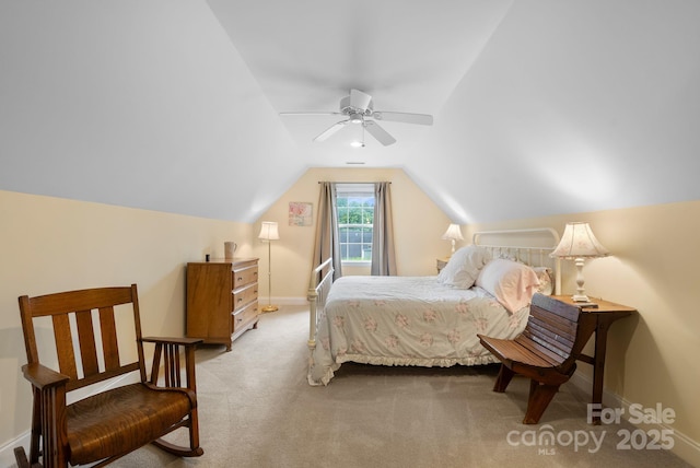 50 Grove End Rd, Fletcher, NC 28732 - bedroom with carpet floors, vaulted ceiling, and ceiling fan