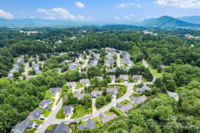 50 Grove End Rd, Fletcher, NC 28732 - aerial perspective of suburban area featuring mountains and a forest