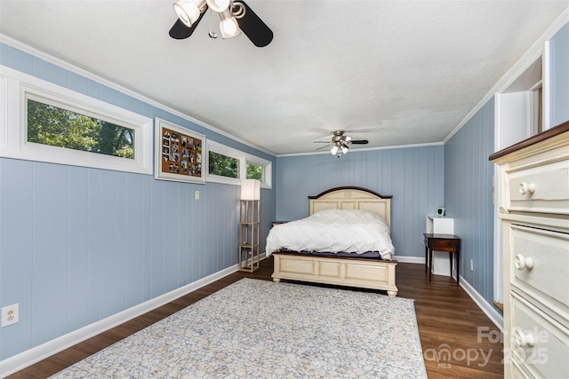 304 W Colonial Dr, Salisbury, NC 28144 - bedroom featuring crown molding, dark wood-type flooring, and ceiling fan