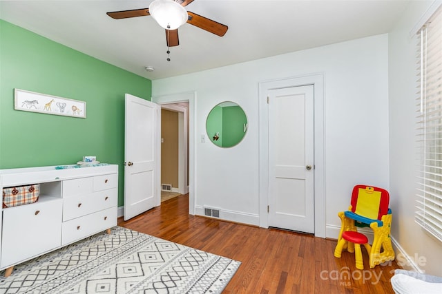 304 W Colonial Dr, Salisbury, NC 28144 - bedroom with wood finished floors and ceiling fan