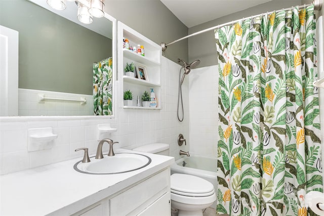 304 W Colonial Dr, Salisbury, NC 28144 - full bathroom with vanity, shower / tub combo, and tile walls