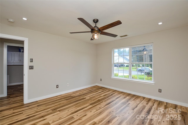 1312 Shenandoah Cir, Rock Hill, SC 29730 - unfurnished room featuring light wood-style flooring, a smoke detector, ceiling fan, and recessed lighting