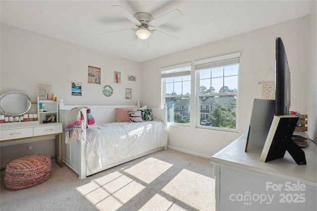 212 Fesperman Cir, Troutman, NC 28166 - bedroom with light colored carpet and ceiling fan
