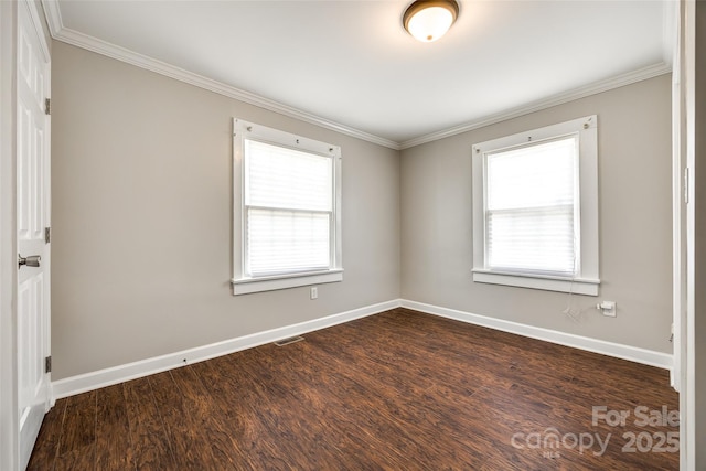 903 Rhode Island Ave, Kannapolis, NC 28083 - unfurnished room with crown molding, healthy amount of natural light, and dark wood-style floors
