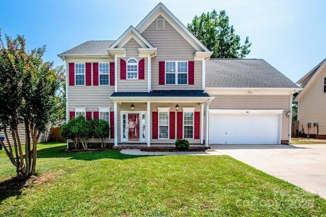 198 Devon Forest Dr, Mooresville, NC 28115 - view of front facade featuring driveway, an attached garage, and a porch