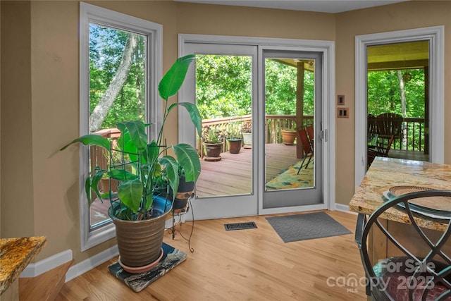 270 Foxwood Dr, Tryon, NC 28782 - entryway with wood finished floors and baseboards