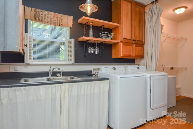 1239 Mac Ln, Stanley, NC 28164 - washroom with cabinet space and independent washer and dryer