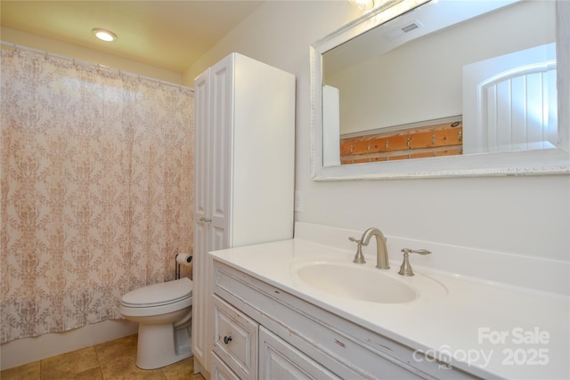 1239 Mac Ln, Stanley, NC 28164 - bathroom featuring vanity, tile patterned flooring, and curtained shower