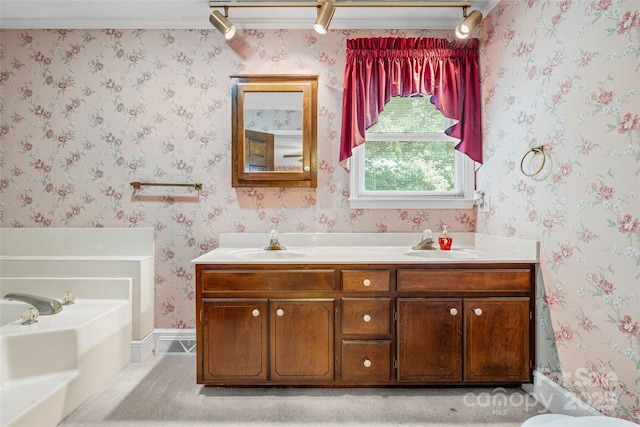36433 Azalea Cir, New London, NC 28127 - bathroom featuring a bath and double vanity