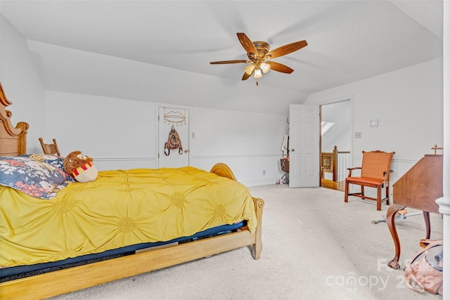36433 Azalea Cir, New London, NC 28127 - carpeted bedroom featuring lofted ceiling and a ceiling fan
