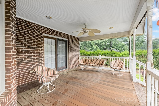 36433 Azalea Cir, New London, NC 28127 - deck featuring ceiling fan