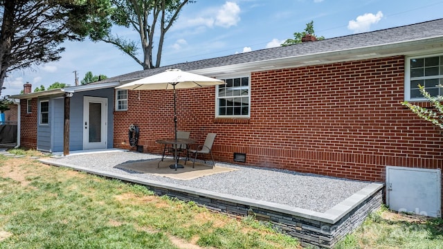 2623 NE 13th St NE, Hickory, NC 28601 - back of house with brick siding, a patio area, and crawl space