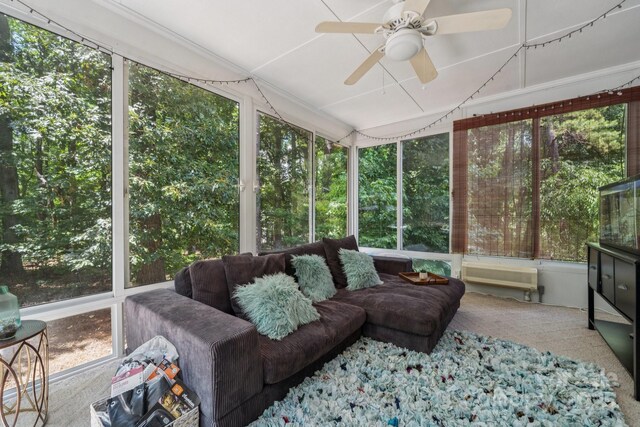 4716 Heatherton Pl, Charlotte, NC 28270 - sunroom featuring ceiling fan