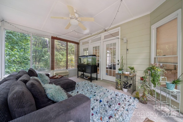 4716 Heatherton Pl, Charlotte, NC 28270 - sunroom / solarium featuring plenty of natural light and a ceiling fan