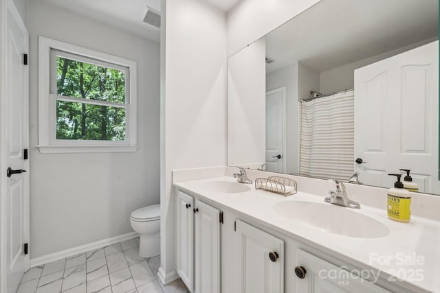 4716 Heatherton Pl, Charlotte, NC 28270 - bathroom featuring marble finish flooring and double vanity