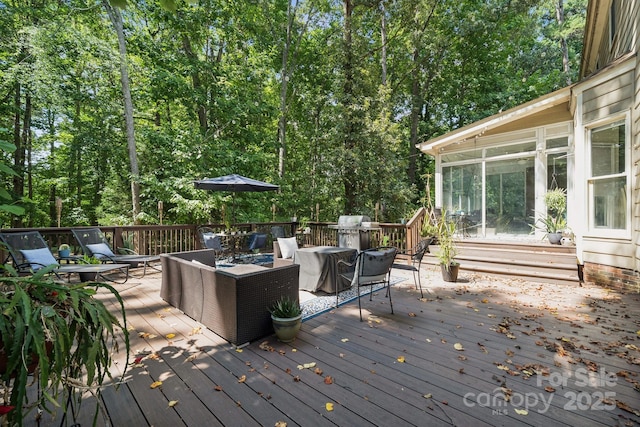 4716 Heatherton Pl, Charlotte, NC 28270 - deck featuring a sunroom and grilling area