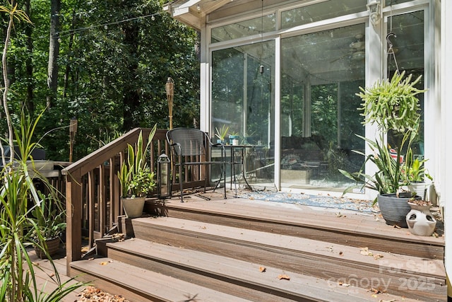 4716 Heatherton Pl, Charlotte, NC 28270 - deck featuring a sunroom