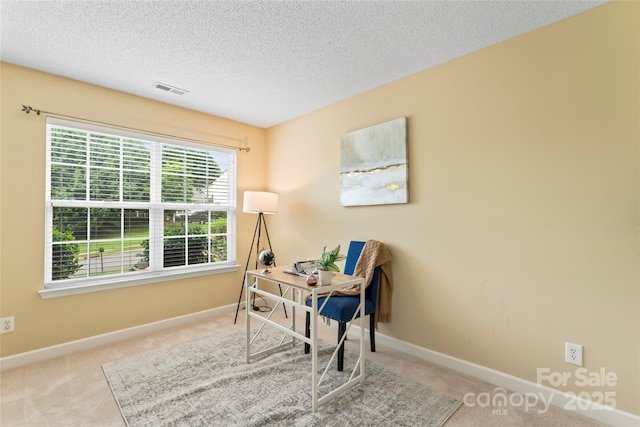 7616 Shiny Meadow Ln, Charlotte, NC 28215 - office area with carpet floors and a textured ceiling