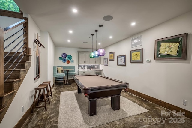 2101 October Dr Unit 150, Nebo, NC 28761 - game room with recessed lighting, concrete flooring, and billiards table