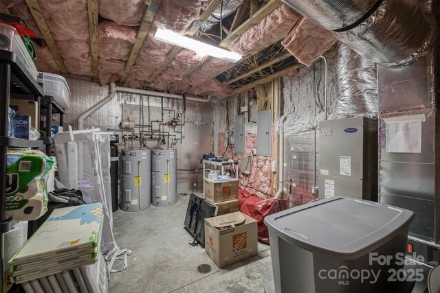 2101 October Dr Unit 150, Nebo, NC 28761 - unfinished below grade area featuring water heater and electric panel