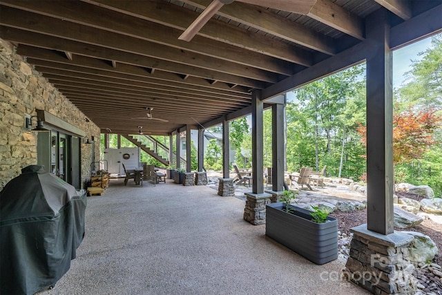 2101 October Dr Unit 150, Nebo, NC 28761 - view of patio with stairway and grilling area