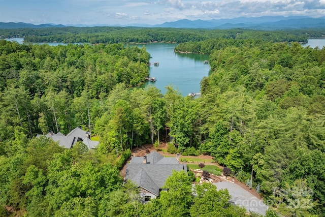 2101 October Dr Unit 150, Nebo, NC 28761 - drone / aerial view of a heavily wooded area and a water and mountain view