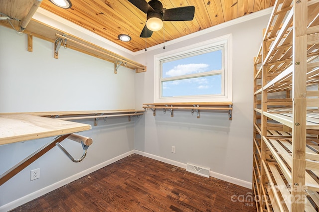 164 Dogtrot Rd, Mocksville, NC 27028 - spacious closet with ceiling fan and dark wood finished floors