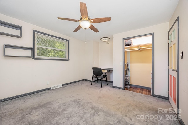 164 Dogtrot Rd, Mocksville, NC 27028 - bedroom with carpet floors, a desk, and ceiling fan