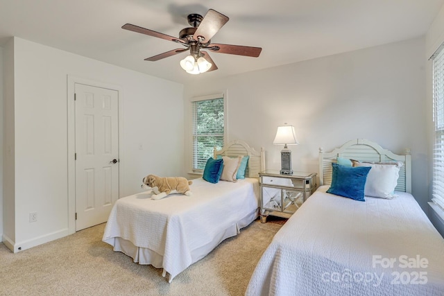 5051 Carillon Way, Charlotte, NC 28270 - bedroom with light colored carpet and ceiling fan