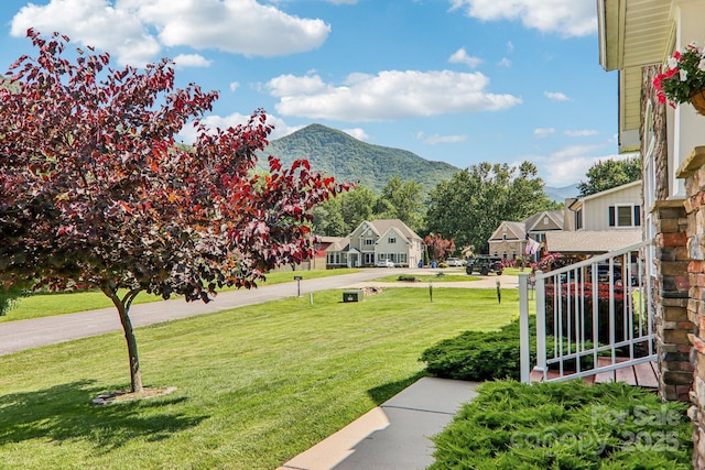 8 Amos Ct, Maggie Valley, NC 28751 - view of grassy yard with a mountain view and a residential view