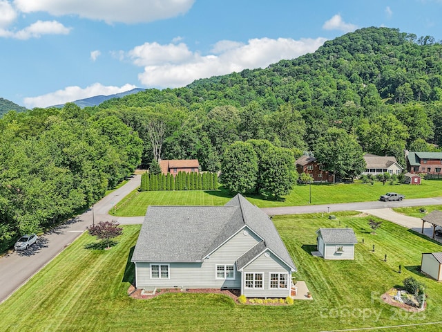 8 Amos Ct, Maggie Valley, NC 28751 - view from above of property featuring a heavily wooded area