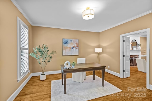 1019 Westlake Dr, Kannapolis, NC 28081 - office space featuring ornamental molding, light wood-style floors, healthy amount of natural light, and a fireplace