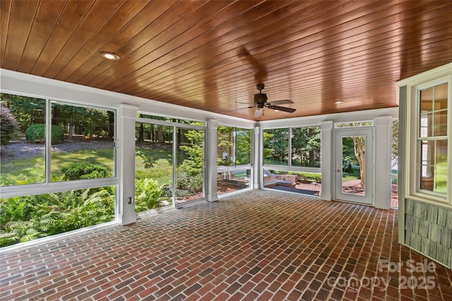 1019 Westlake Dr, Kannapolis, NC 28081 - unfurnished sunroom featuring a ceiling fan