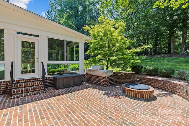 1019 Westlake Dr, Kannapolis, NC 28081 - view of patio / terrace with a sunroom