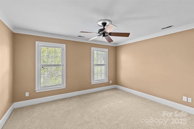 1019 Westlake Dr, Kannapolis, NC 28081 - empty room with healthy amount of natural light, crown molding, carpet, and a ceiling fan
