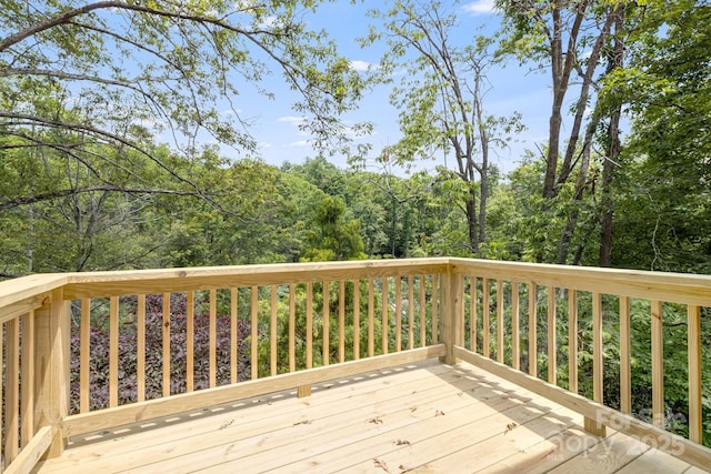 465 Youngs Gap Rd, Fletcher, NC 28732 - wooden terrace featuring a forest view