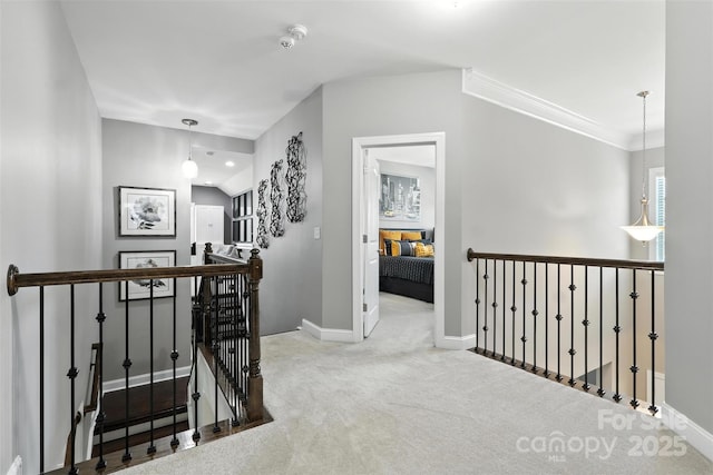 2377 Maple Grove Ln NW, Concord, NC 28027 - hall featuring an upstairs landing and carpet floors