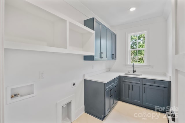 4349 Castleton Rd, Charlotte, NC 28211 - washroom with cabinet space, washer hookup, electric dryer hookup, and recessed lighting