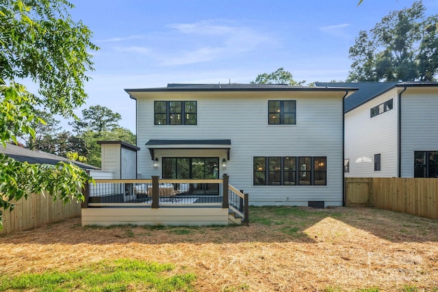 4349 Castleton Rd, Charlotte, NC 28211 - rear view of house featuring a fenced backyard and a deck