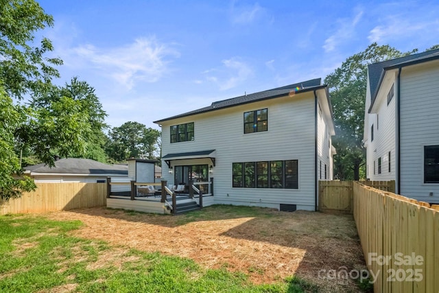 4349 Castleton Rd, Charlotte, NC 28211 - back of property with a fenced backyard and a deck
