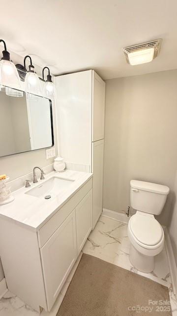210 W Church St, Cherryville, NC 28021 - half bath featuring marble finish floors and vanity