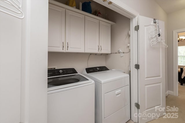 10818 Alvarado Way, Charlotte, NC 28277 - washroom with cabinet space, separate washer and dryer, and light carpet