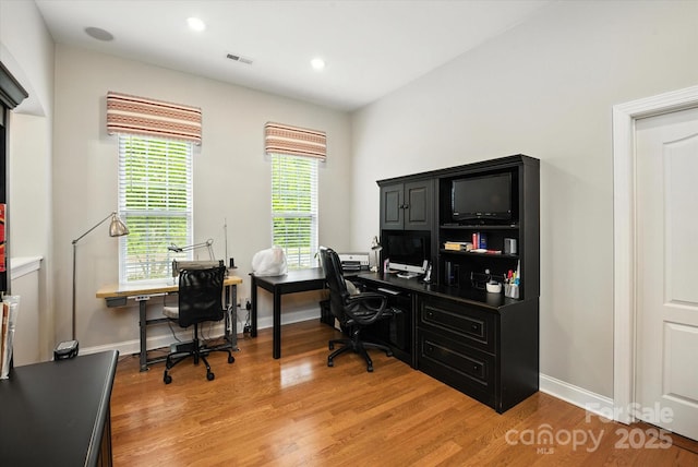 10818 Alvarado Way, Charlotte, NC 28277 - office area featuring light wood-style flooring and recessed lighting